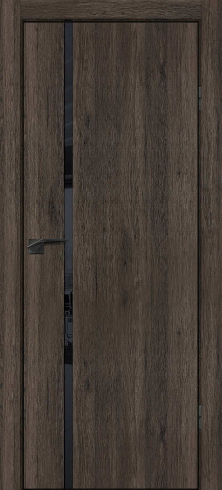 Фото Межкомнатная дверь P-22  кромка ABS черная c 4-х ст. Дуб темный